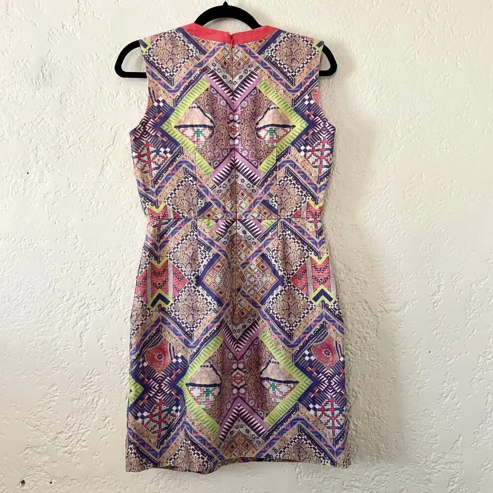 Matthew Williamson 100% Linen Tribal Print Sleeveless Mini Dress sz 10 - Picture 8 of 8